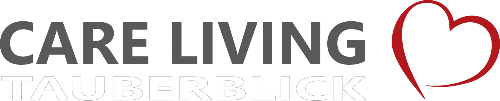Logo-Schriftzug: Care Living Tauberblick mit stilisiertem Herz